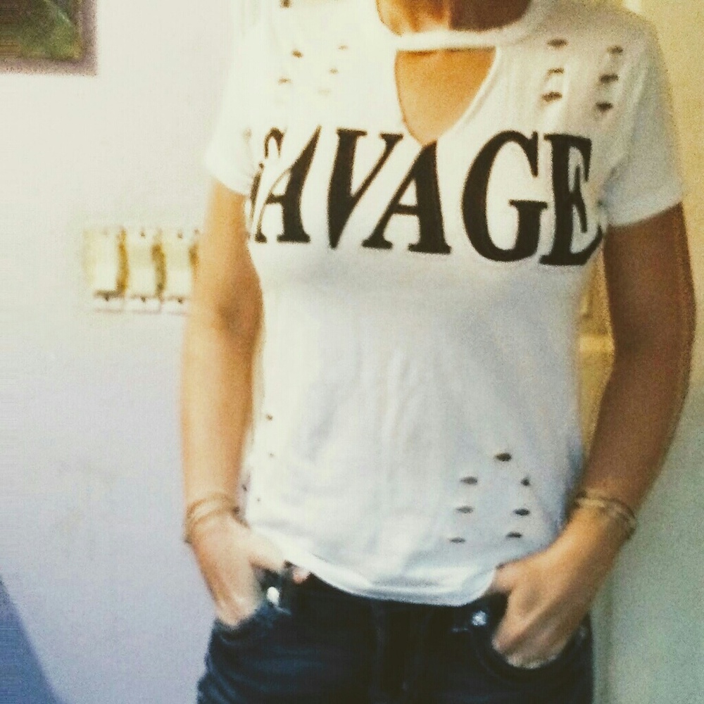 Distressed T shirt